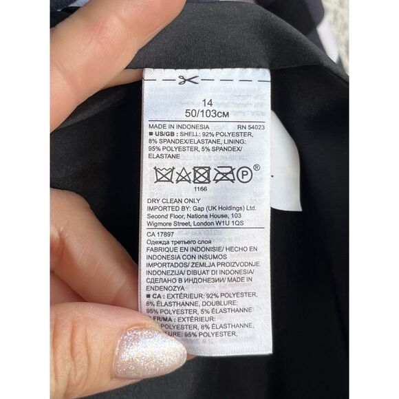 Banana RepublicGingham 1 Button Blazer - Size 14 / White/Black - Picture 13 of 13